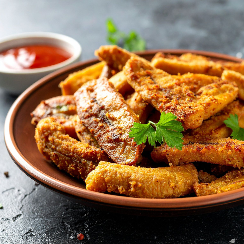 Cuisse de Poulet Grillé Frites ou Bananes
